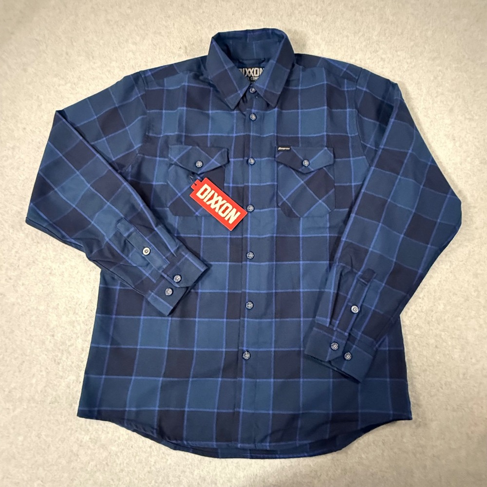 Dixxon Flannel Snap-On Tools Limited Edition Blue Plaid D-Tech Shirt Mens L NWT